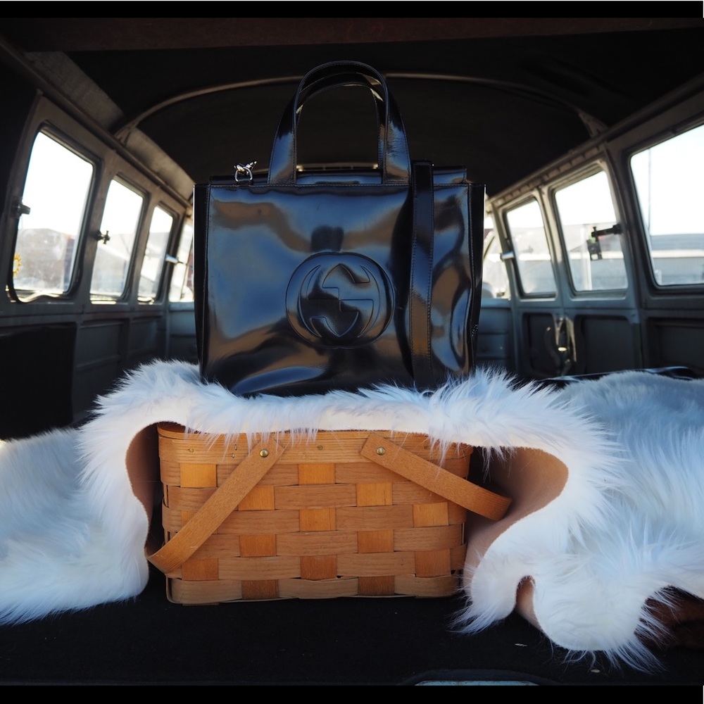 Gucci Disco Patent Leather Satchel EUC